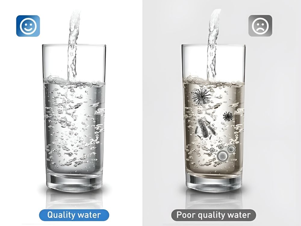 Cloudy vs. clean water: Regular tank cleaning ensures safe drinking water