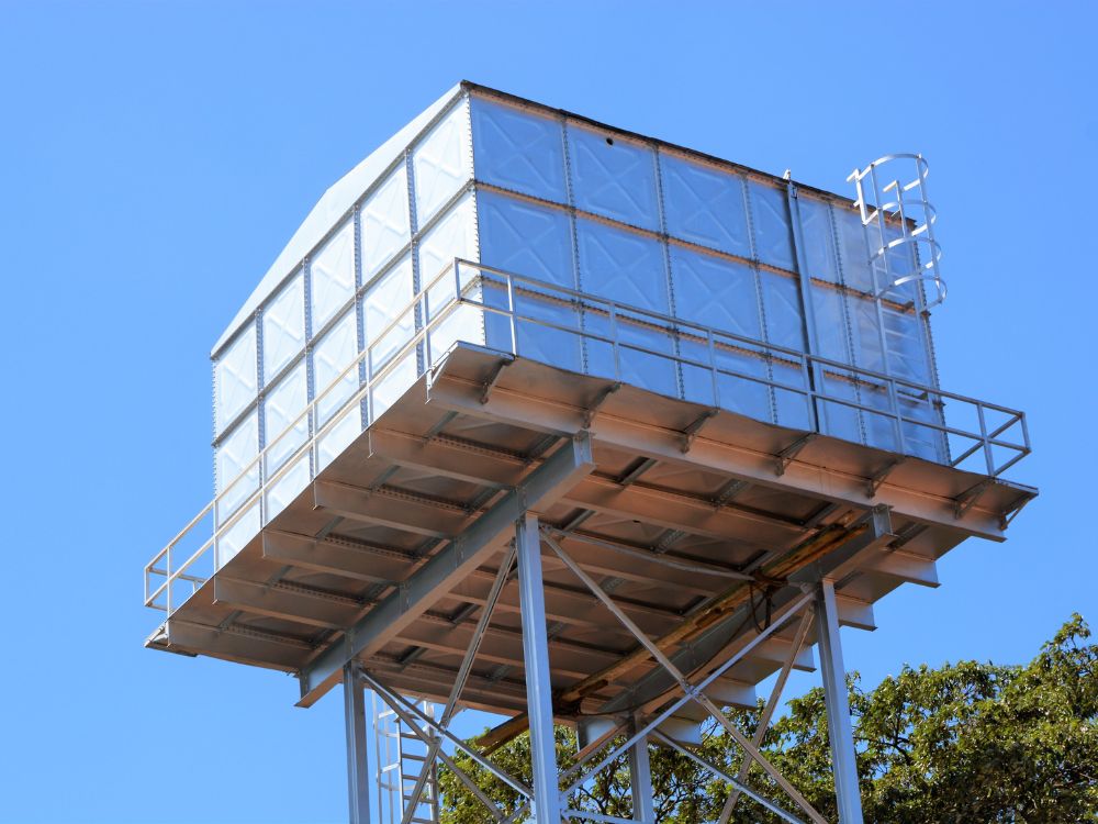Robust galvanized steel water tank providing reliable water storage in Kenya