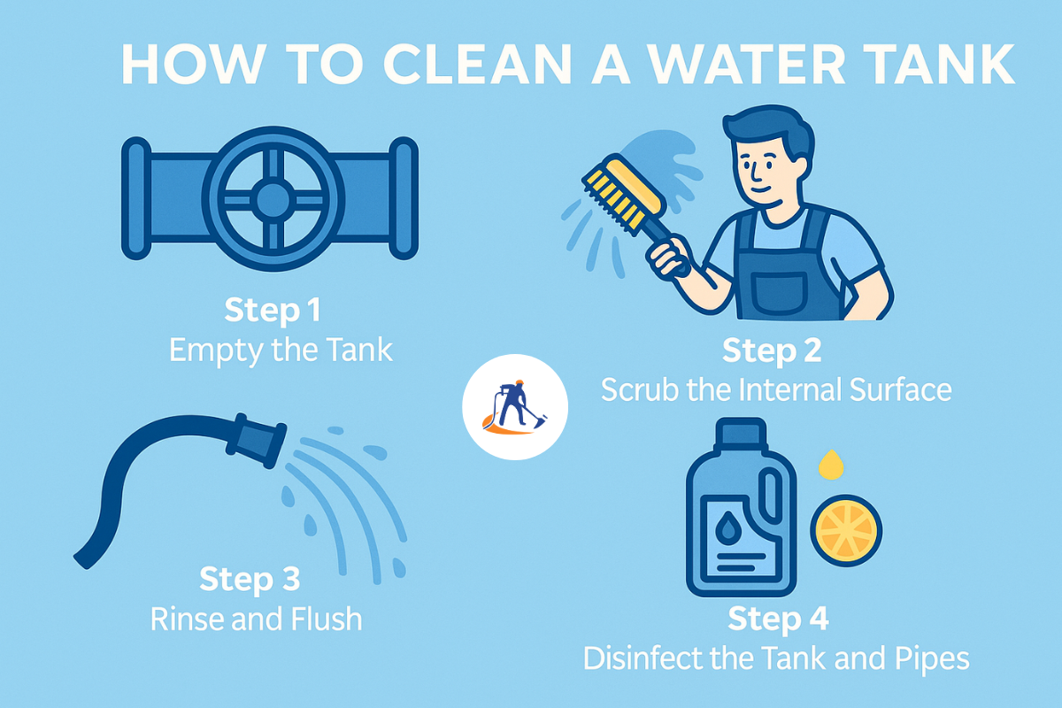 what is the best method to clean a water tank. Procedure for DIY water tank cleaning
