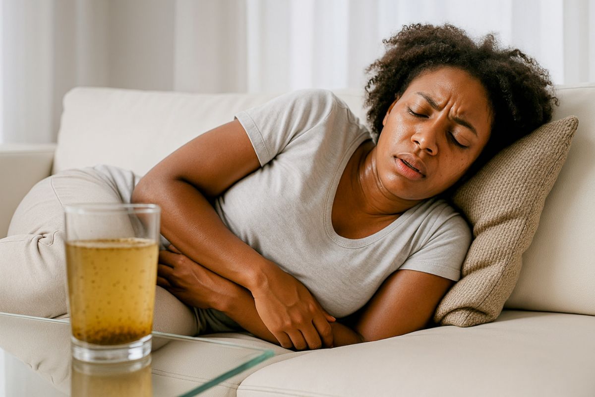 woman looking ill the consequences of drinking contaminated water